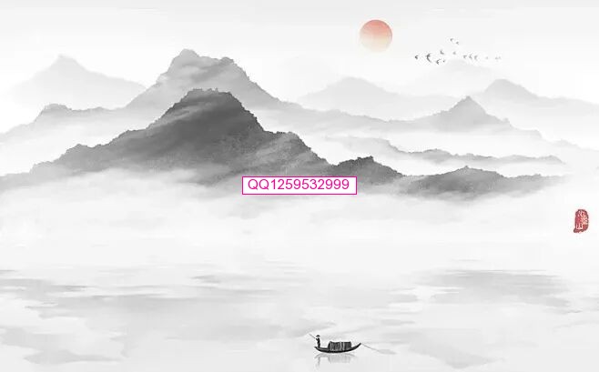 中国风水墨山水风景画图片下载